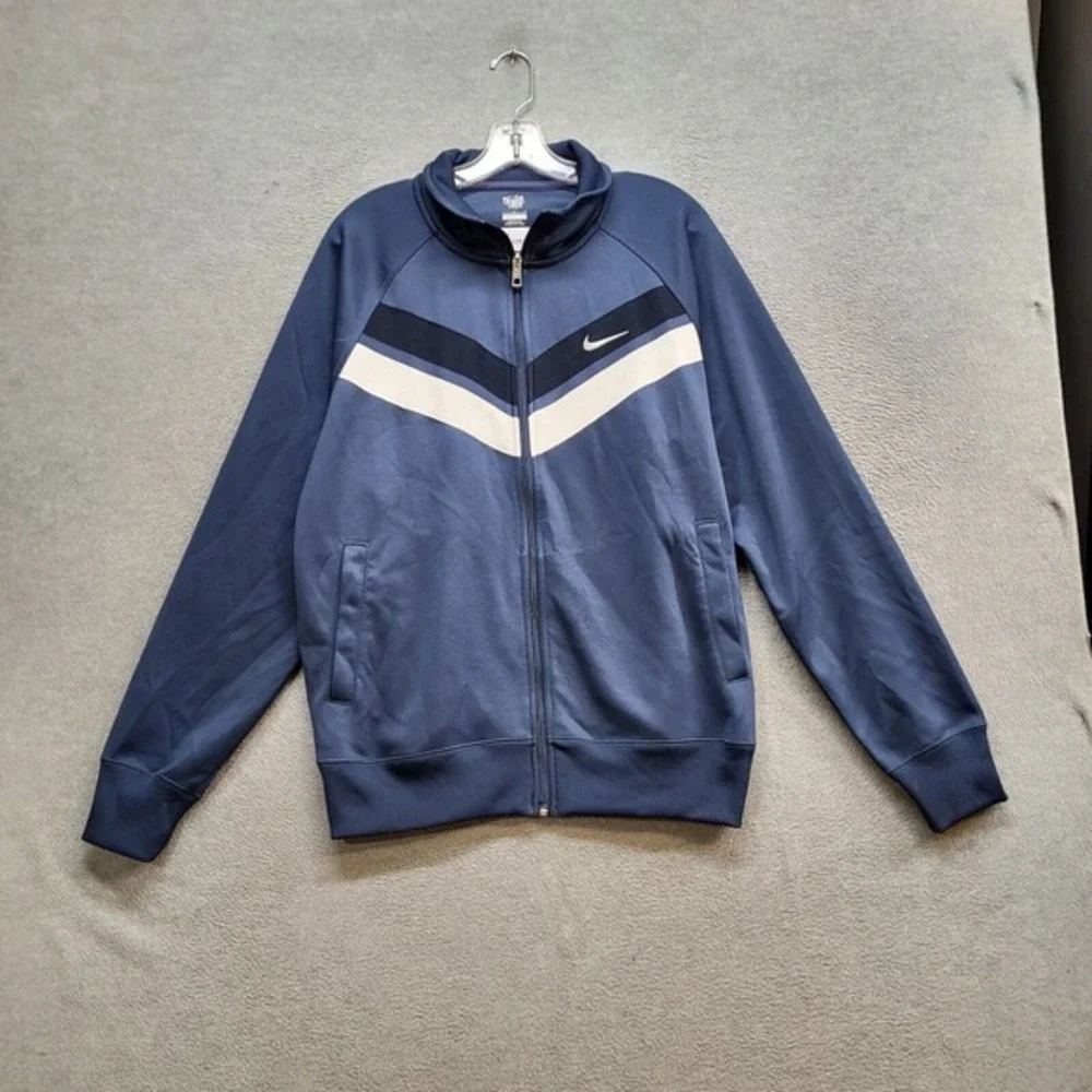 Nike‎ Men Jacket Large Blue Y2K Logo Swoosh Full Zip